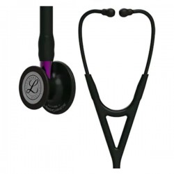 3M Littmann Cardiology IV Stethoscope - Black Chestpiece with Black Tube and Violet Stem (6203)