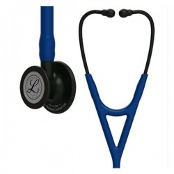 3M Littmann Cardiology IV Stethoscope - Black Finish Chestpiece with Navy Blue Tube (27 inch) (6168)