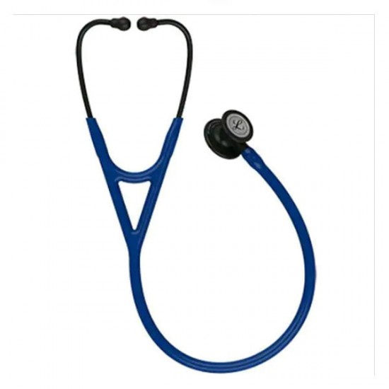 3M Littmann Cardiology IV Stethoscope - Black Finish Chestpiece with Navy Blue Tube (27 inch) (6168)
