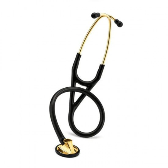 3M Littmann Master Cardiology Stethoscope - Brass Finish Chestpiece and Eartubes with Black Tube (2175)