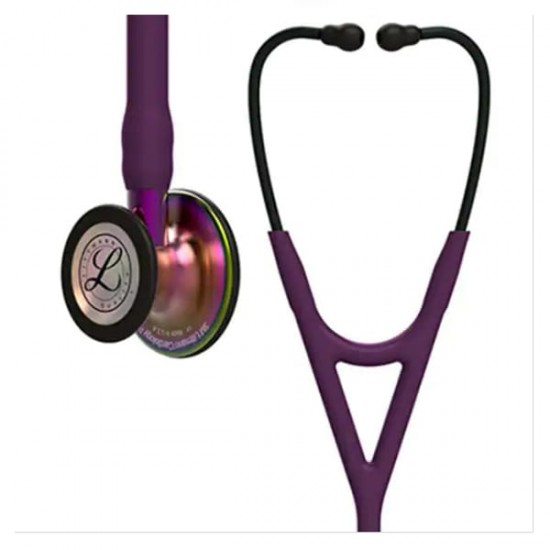 3M Littmann Cardiology IV Stethoscope - Rainbow Checstpiece with Plum Tube and Violet Stem (6205)