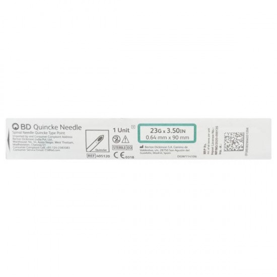 BD Quincke Needle (23G x 3.50 in) (0.64mm x 90mm)