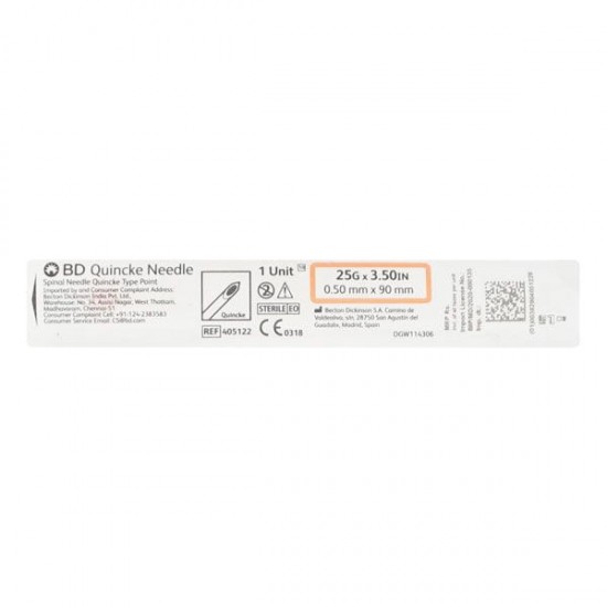 BD Quincke Needle (25G x 3.50 in) (0.50mm x 90mm)
