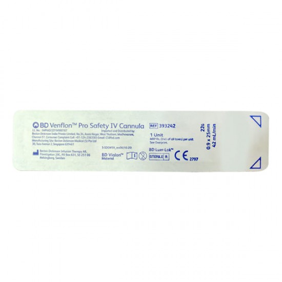 BD Venflon Pro Safety IV Cannula (393242) (22G)