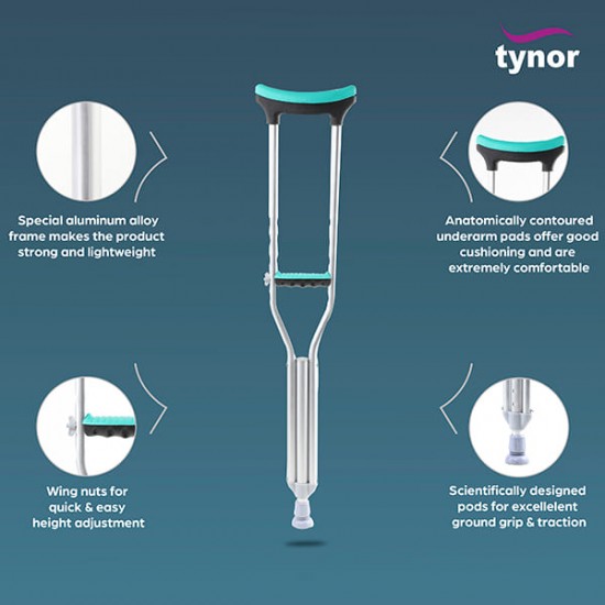 Tynor Auxiliary Crutch (L 21) - Silver