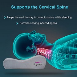 Tynor Contoured Cervical Pillow - Grey (One Size Fits All) (B 19)