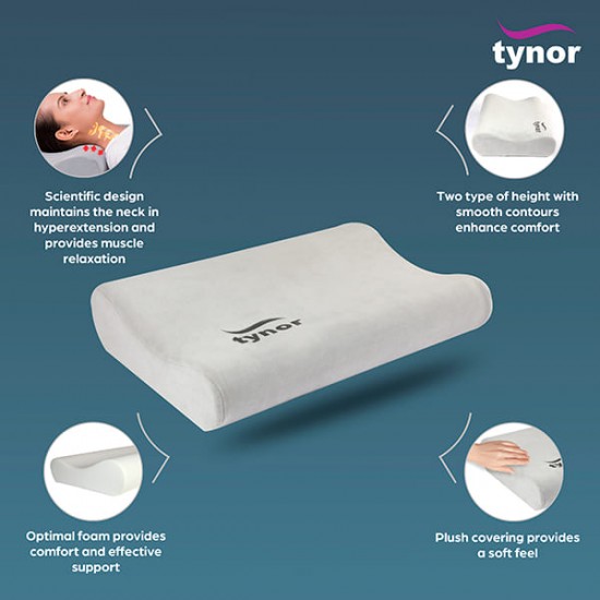 Tynor Contoured Cervical Pillow - Grey (One Size Fits All) (B 19)