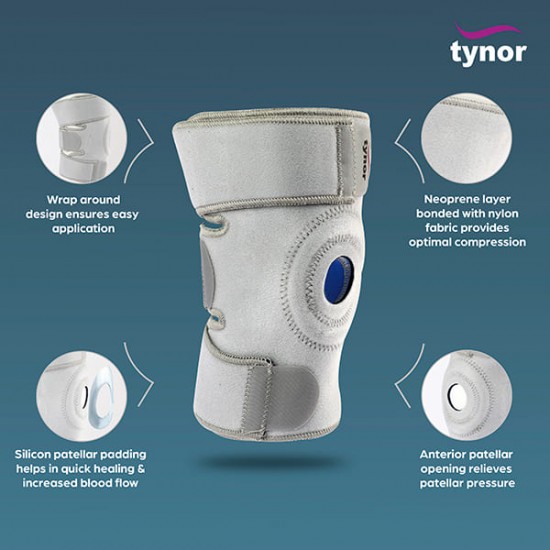 Tynor Knee Wrap (Neoprene) (One Size Fits All) (J 05)