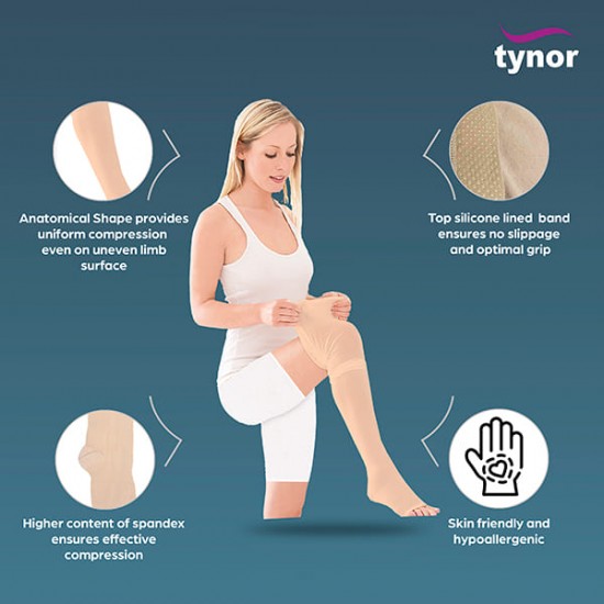 Tynor Medical Compression Stocking Mid Thigh Class 2 (I 70)