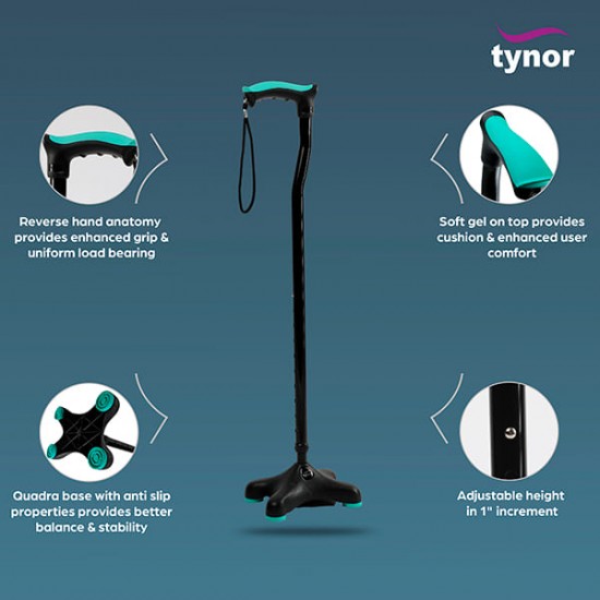 Tynor Quadra Stick (UN) (L 36) - Silver