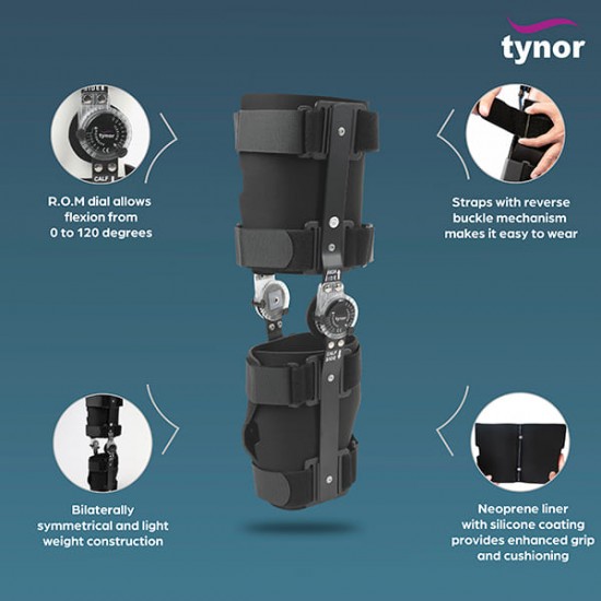 Tynor R.O.M. Knee Brace 18 Inches x 46 cm (UN) (D 10)