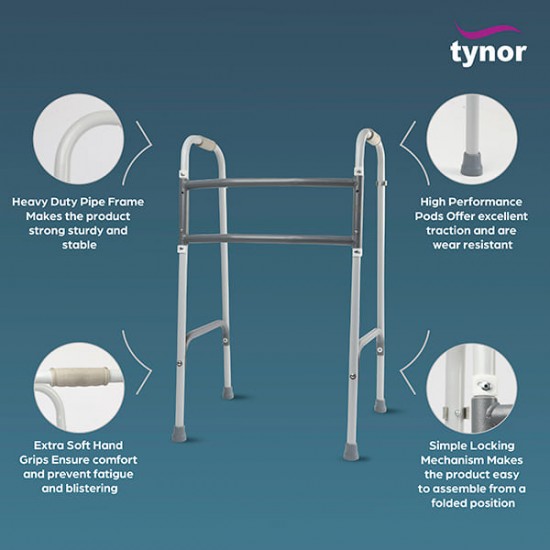 Tynor Walker Foldable Ergo (UN) (L 37) - Silver